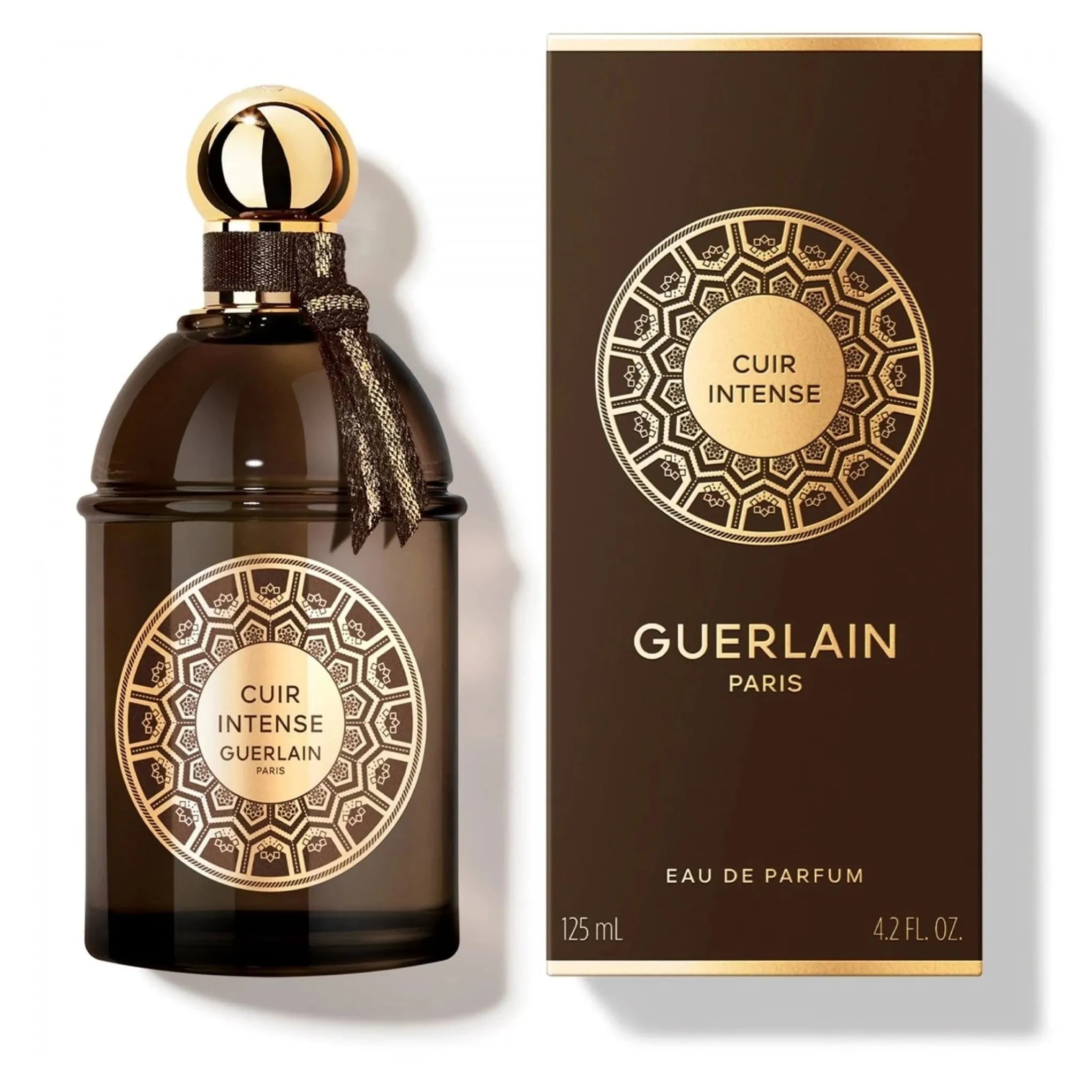 Cuir Intense Guerlain - MANZARA STORE - Perfume Available at MANZARA STORE - Guerlain - All Products, Guerlain, Unisex- Cuir Intense by Guerlain Eau De Parfum Product Description: Embrace the rich, luxurious essence of Cuir Intense by Guerlain, a fragrance that embodies sophistication and strength. This bold, unisex scent is centered around the raw, smoky warmth of leather, enhanced with a unique blend of floral, spicy, and woody notes. Ideal for the modern individual who appreciates refined elegance, Cuir