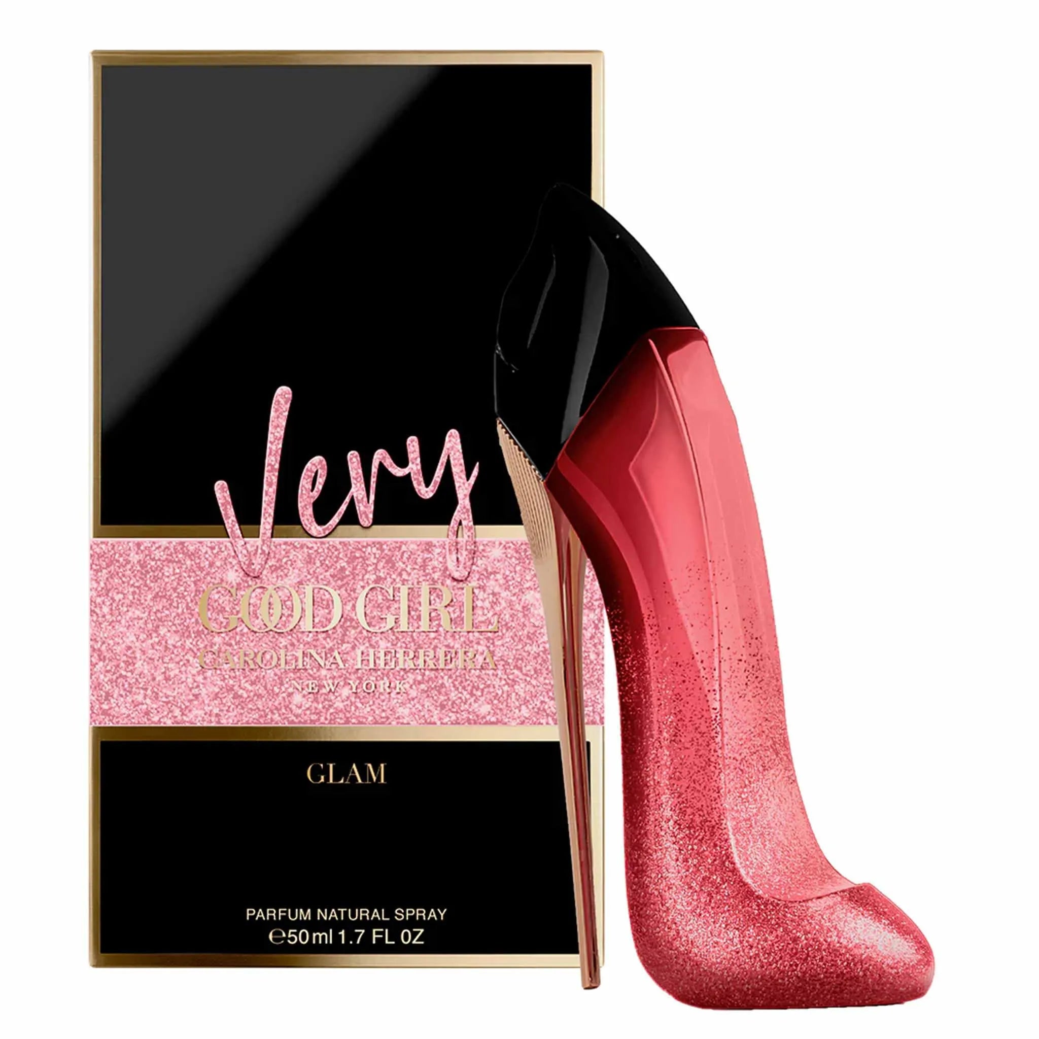Very Good Girl Glam Carolina Herrera - MANZARA STORE - Perfume Available at MANZARA STORE - Carolina herrera - All Products, Carolina Herrera, Woman- Product Title: Very Good Girl Glam Eau de Parfum by Carolina Herrera Product Description: Very Good Girl Glam by Carolina Herrera is a glamorous and seductive fragrance that elevates the essence of femininity. Housed in the iconic stiletto-shaped bottle, this vibrant scent opens with an alluring burst of fruity notes like red currant and lychee, followed by a